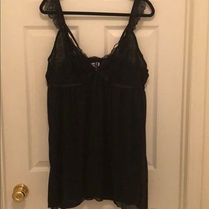 Strappy black lace babydoll